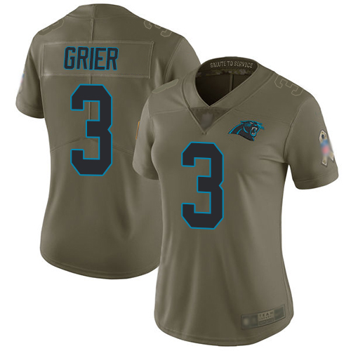 Carolina Panthers Limited Olive Women Will Grier Jersey NFL Football #3 2017 Salute to Service
